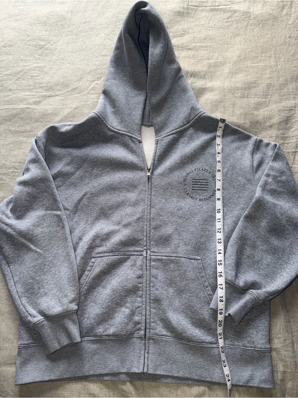 Gray Full-Zip Hooded Sweatshirt